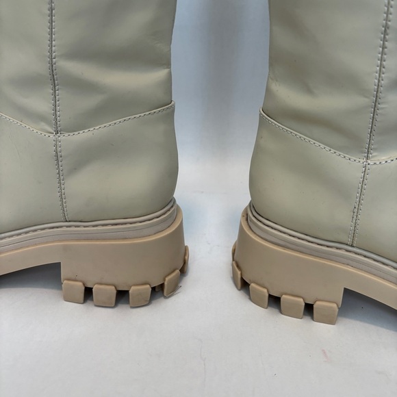 SCHUTZ womens Juany Eggshell Lug Sole side zip Combat & Moto Boots size 8.5 - Picture 11 of 14